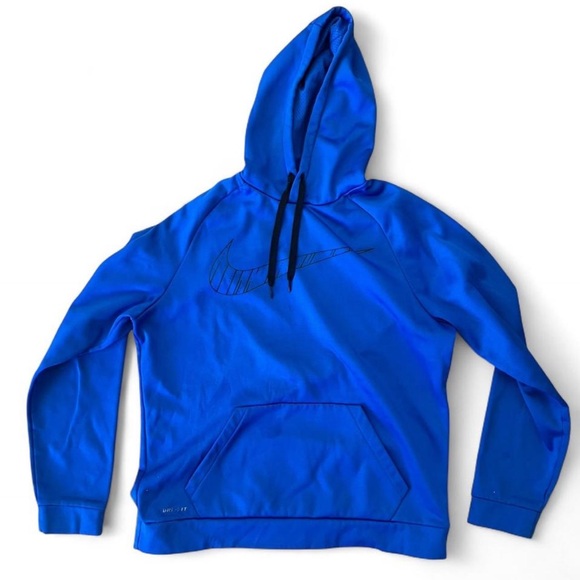 Nike Dri-Fit Royal Blue Sweatshirt Hoodie Large - Picture 1 of 6